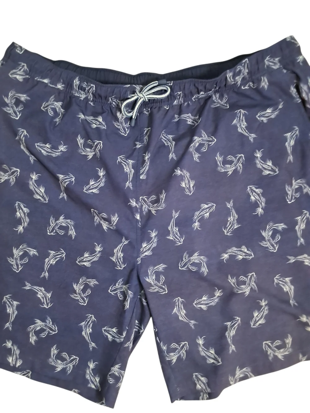 Peter Millar Navy Swim Trunks with Light Shark Print